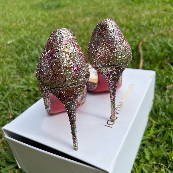 Christian Louboutin Demi You Glitter Peep Toe Pumps - Picture 7 of 16